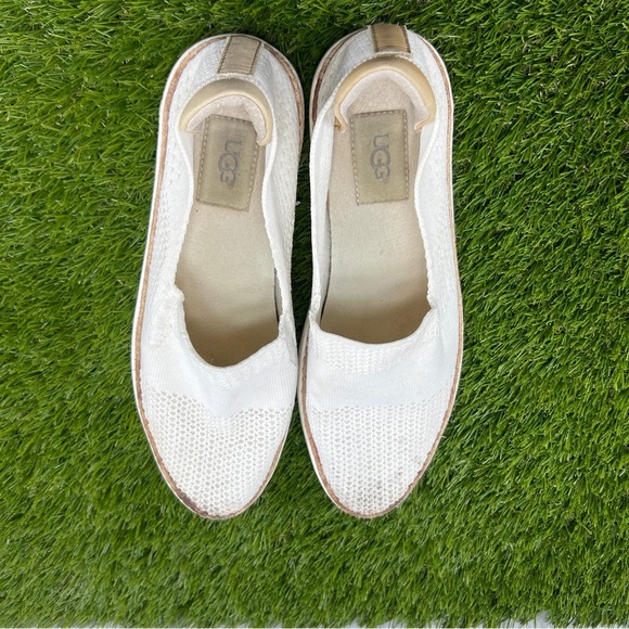 UGG Shoes Womens 8 Sammy Casual Comfort Slip On Chelsea Loafer White Fabric - Picture 8 of 9